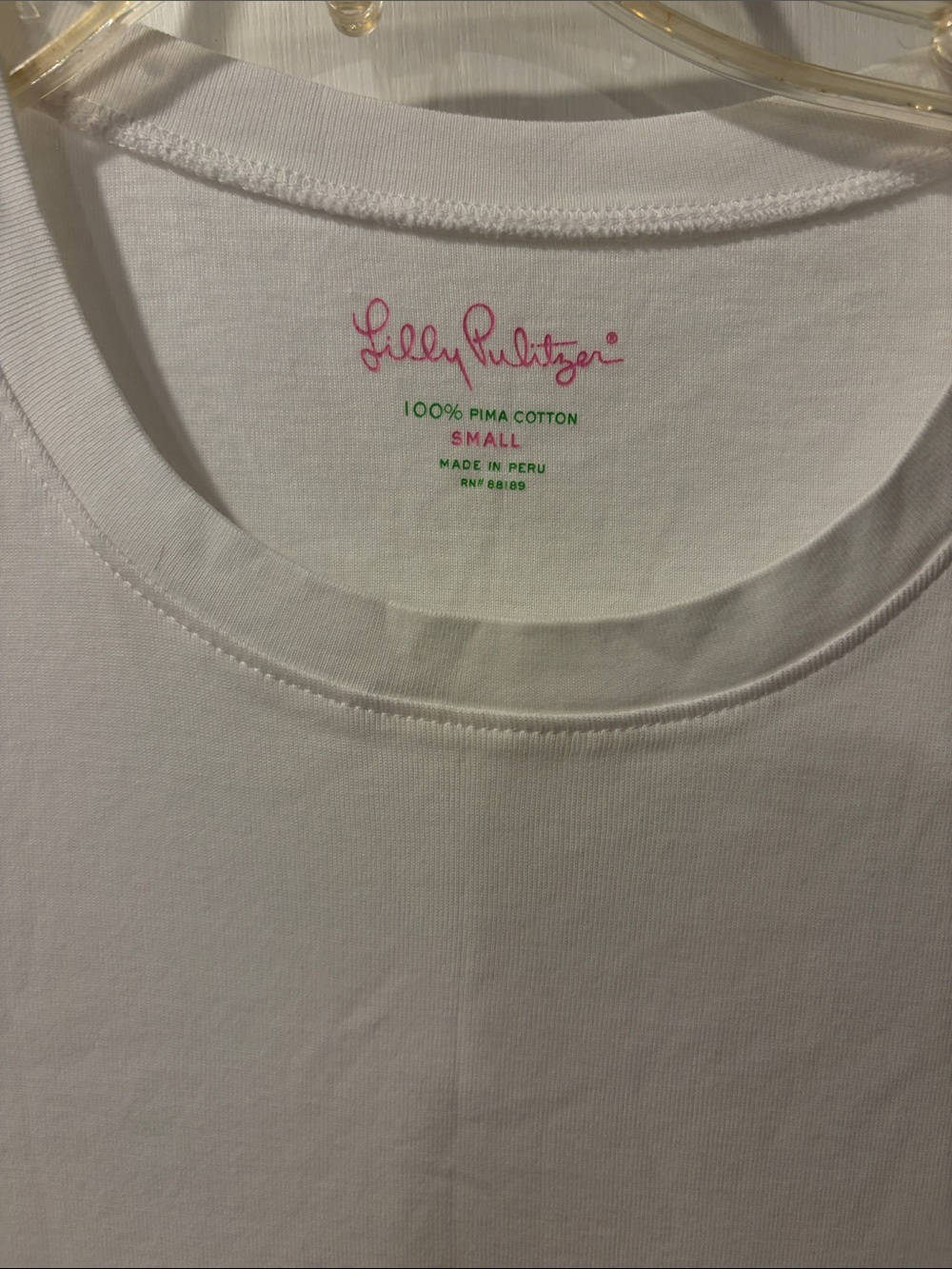 Lilly Pulitzer White Short Sleeve Crew Neck Tee small - Picture 2 of 4